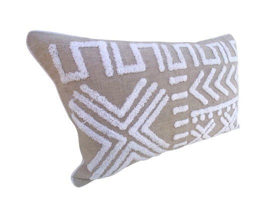Driftwood Tufted Geo Cushion Cover - Cream- 30x50cm