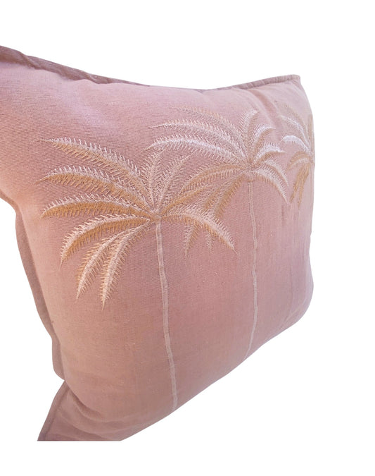 Coastal Grove - Choco Pink Embroidered - Cushion Cover 50x50cm