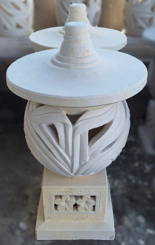 Frangipani Whisper Garden Lantern - 100cm White