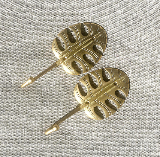 Brass Monstera Leaf Hook - 15cm