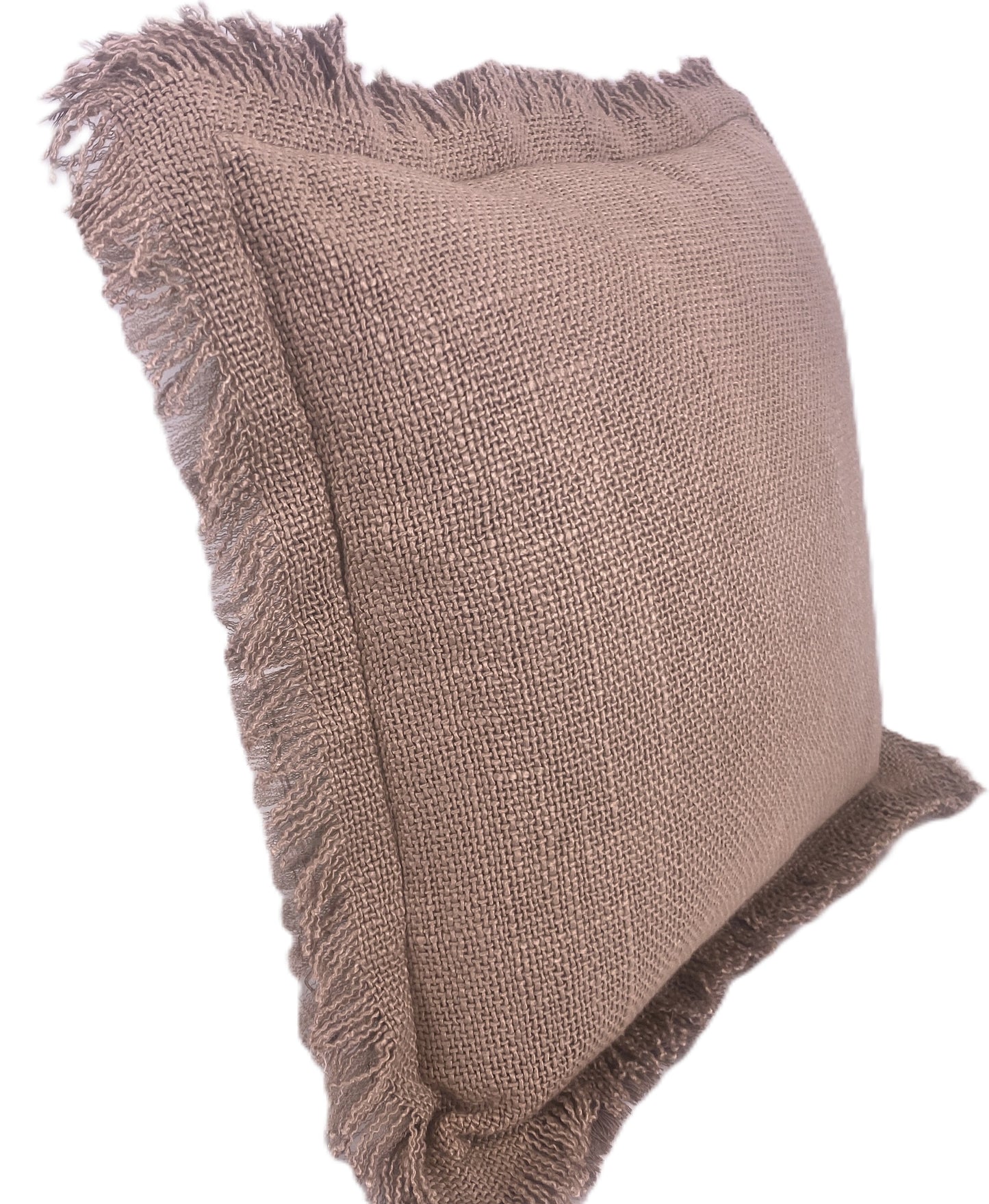 Soft Cotton Weave Fringe - Cushion Cover - Choco Pink - 40x40cm