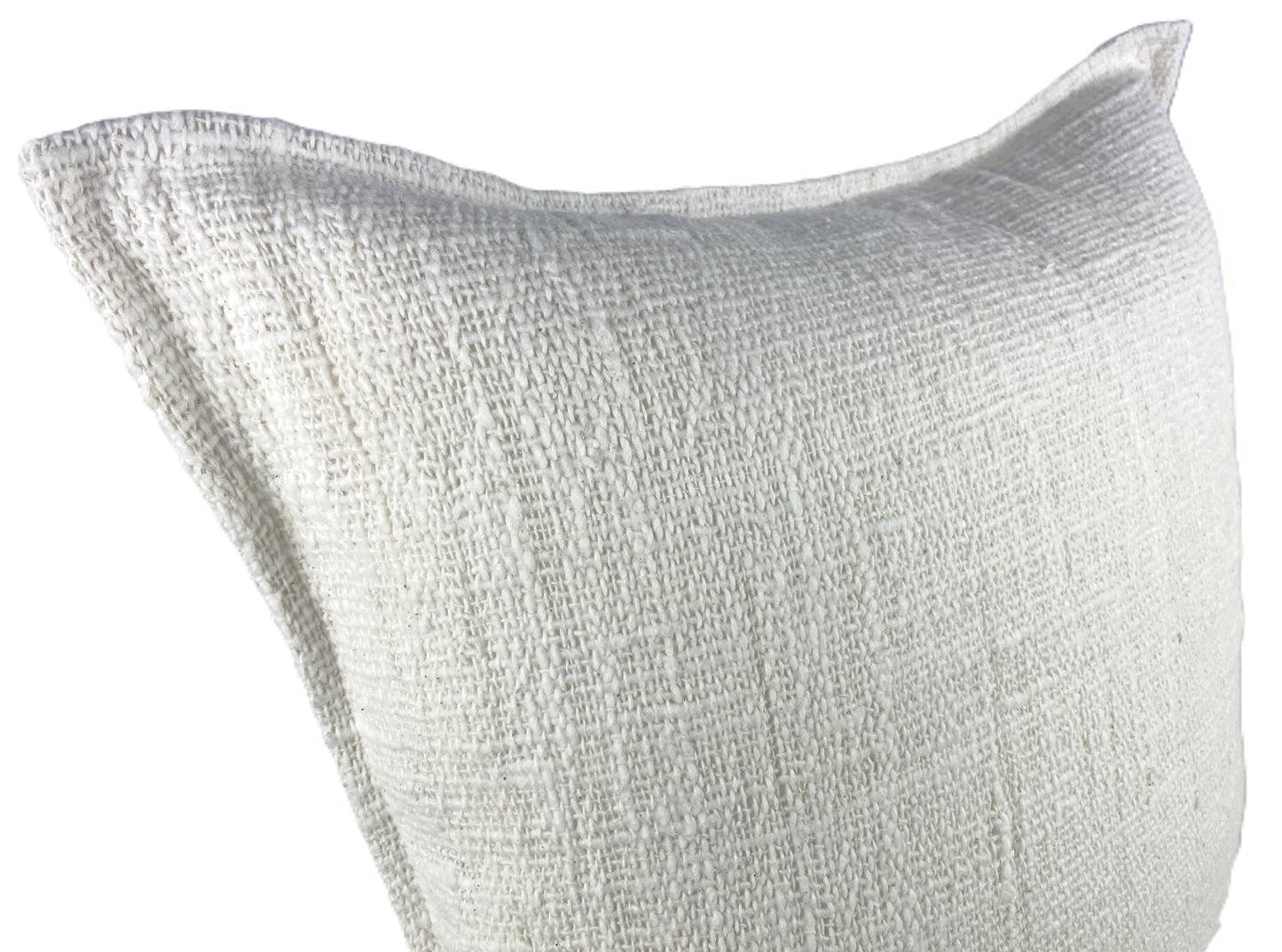 Soft Raw Cotton Weave Cushion Cover- White - 50x50cm
