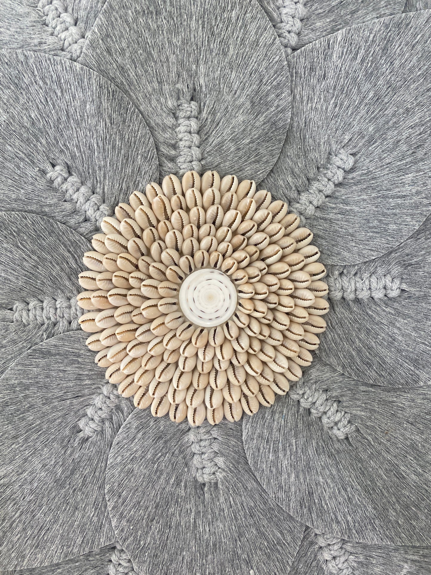 Macrame Flower Wall Art - Grey- 50cm