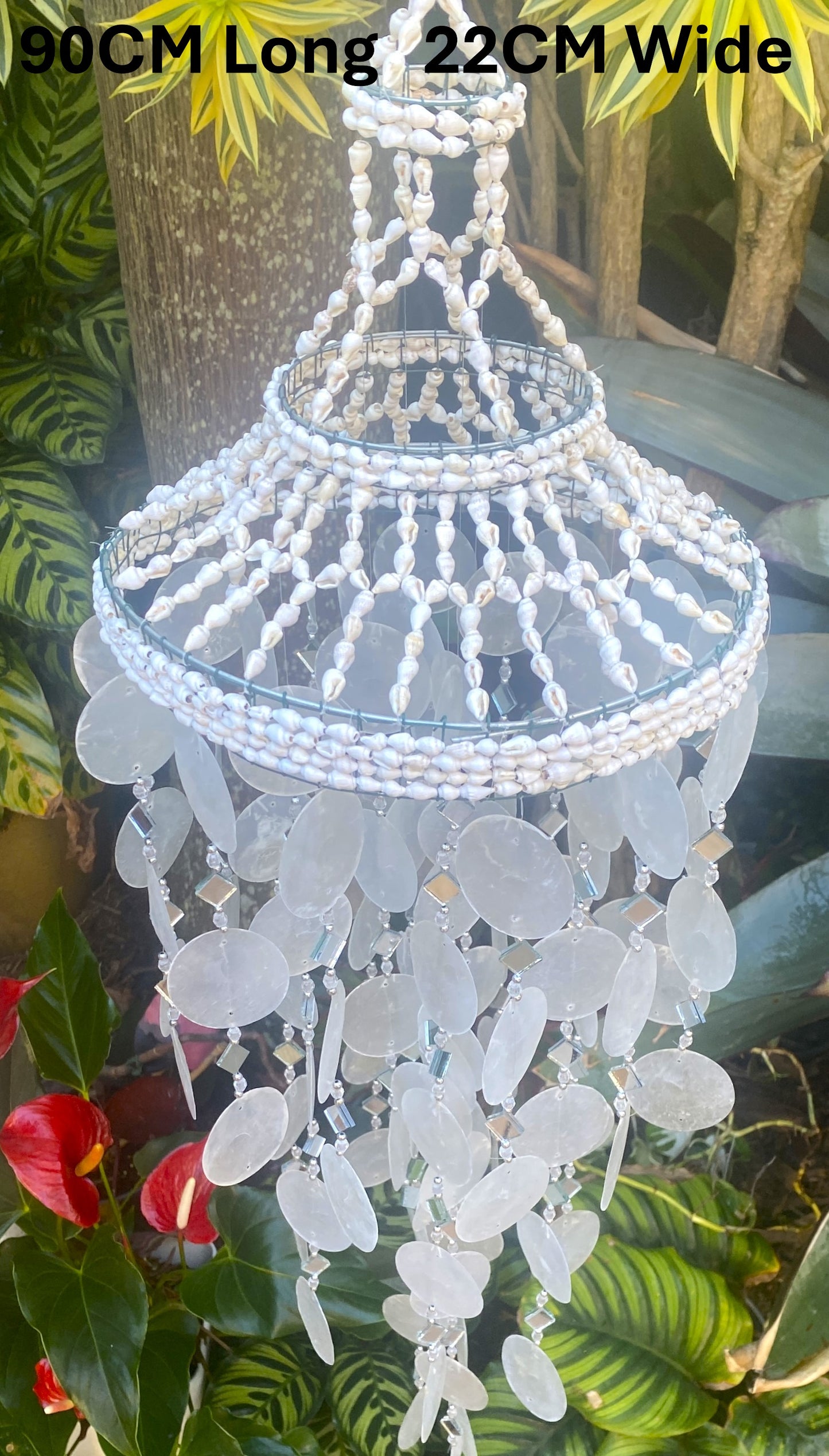 Moon Dance Capiz Shell Chandelier - 97cm