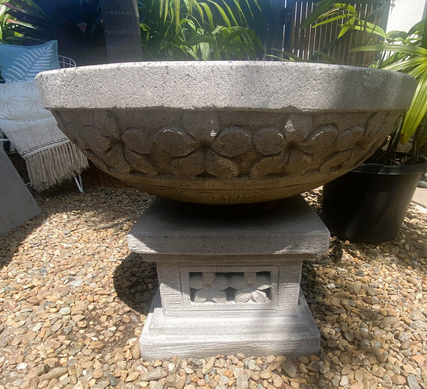 Frangipani Bird Bath Bowl 70x55cm