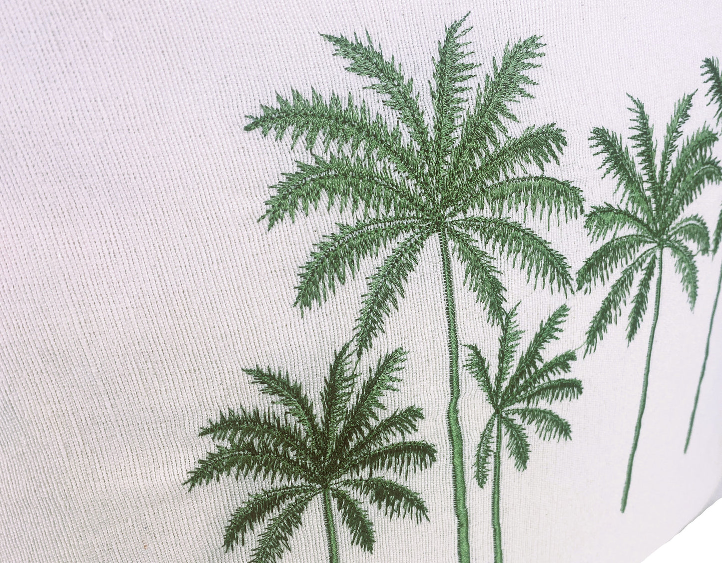 Palm Bay - Cushion Cover White and Green - 50x50cm