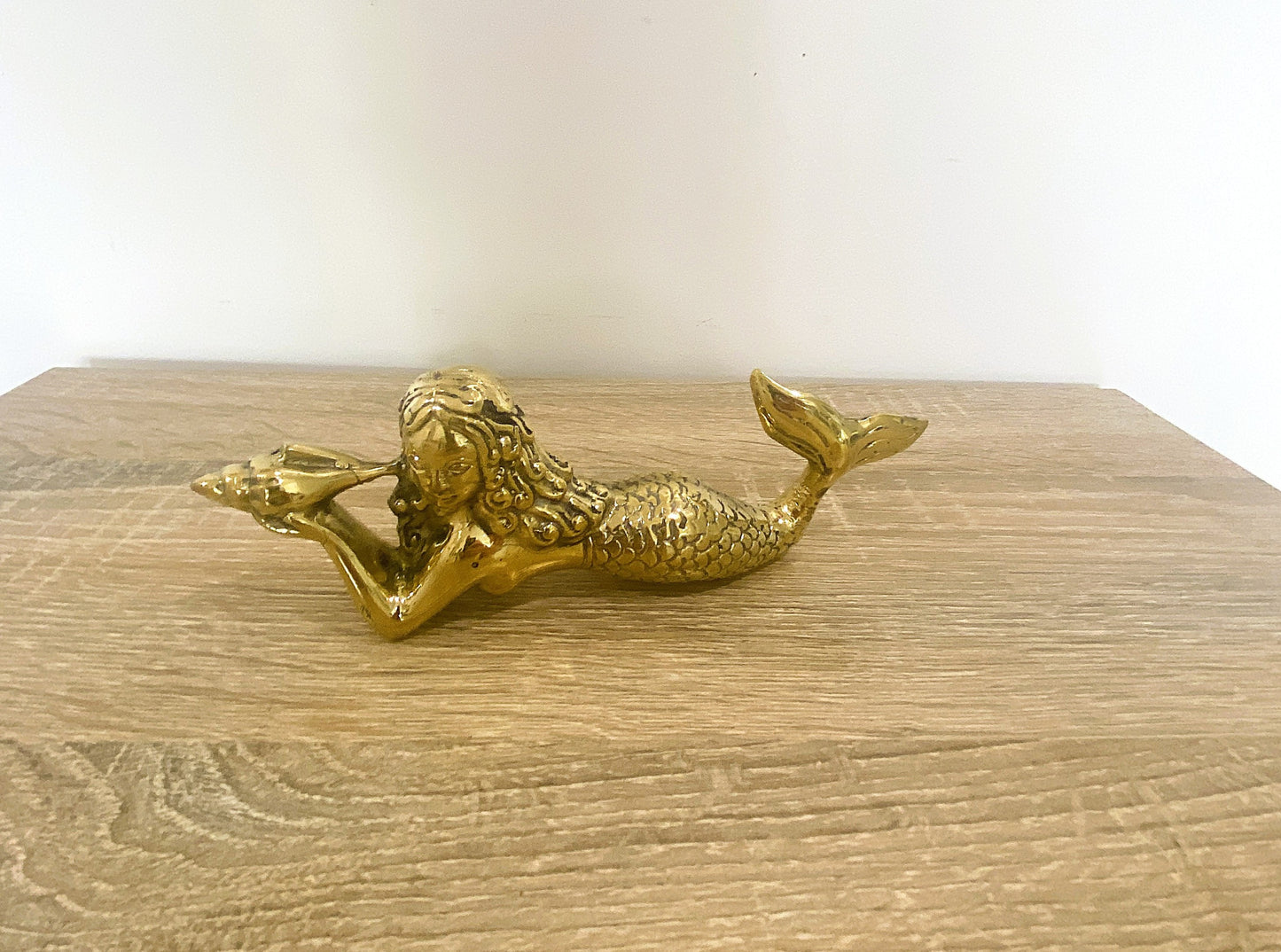 Brass Mermaid with Conch Shell - Pair or Singular