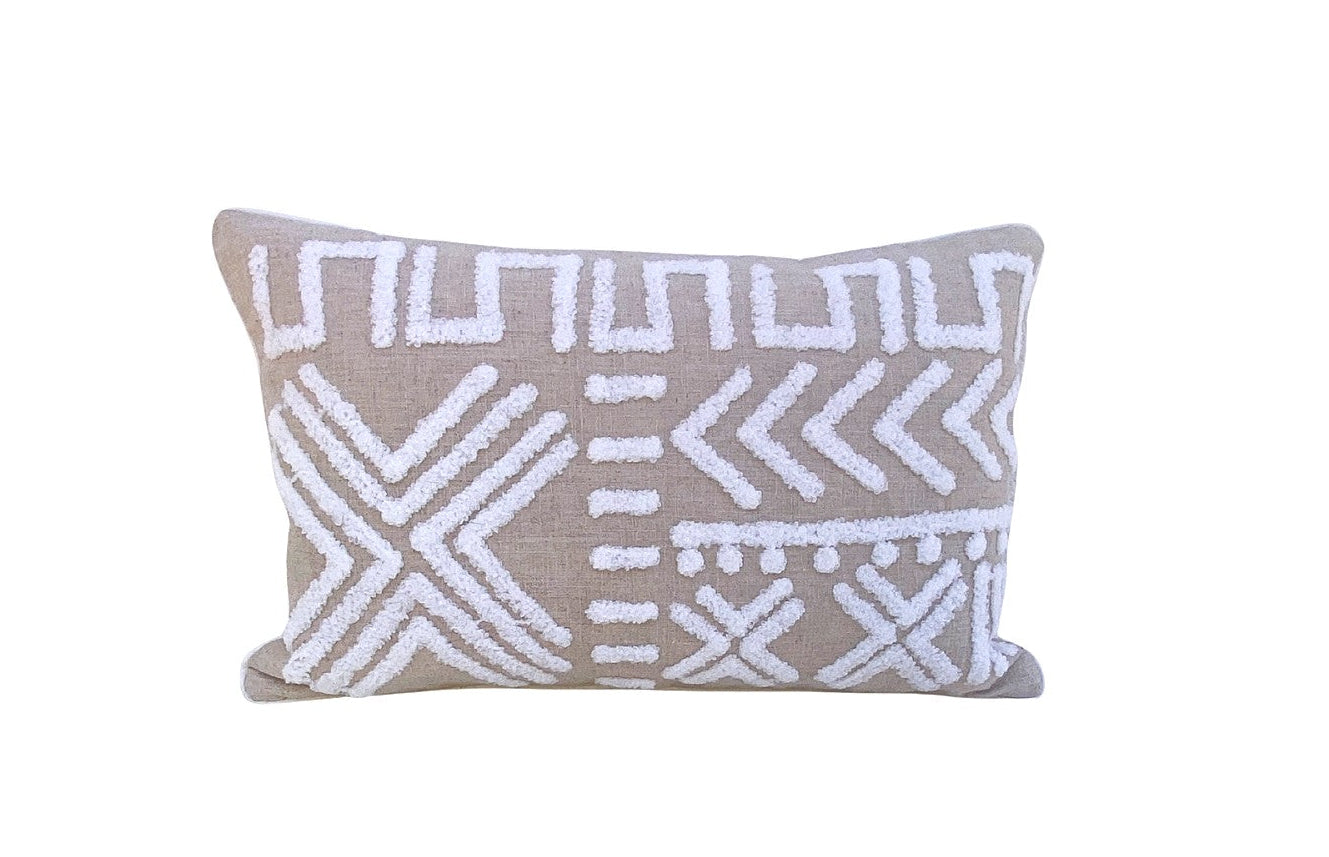 Driftwood Tufted Geo Cushion Cover - Cream- 30x50cm