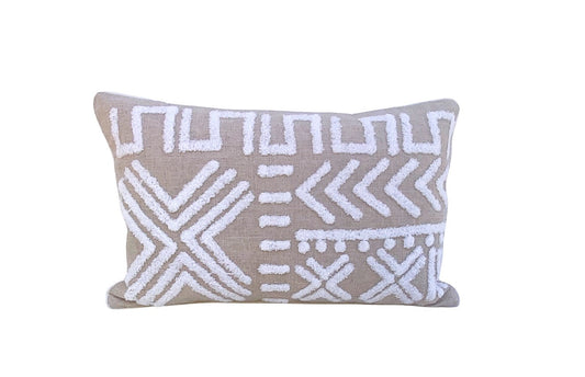 Driftwood Tufted Geo Cushion Cover - Cream- 30x50cm