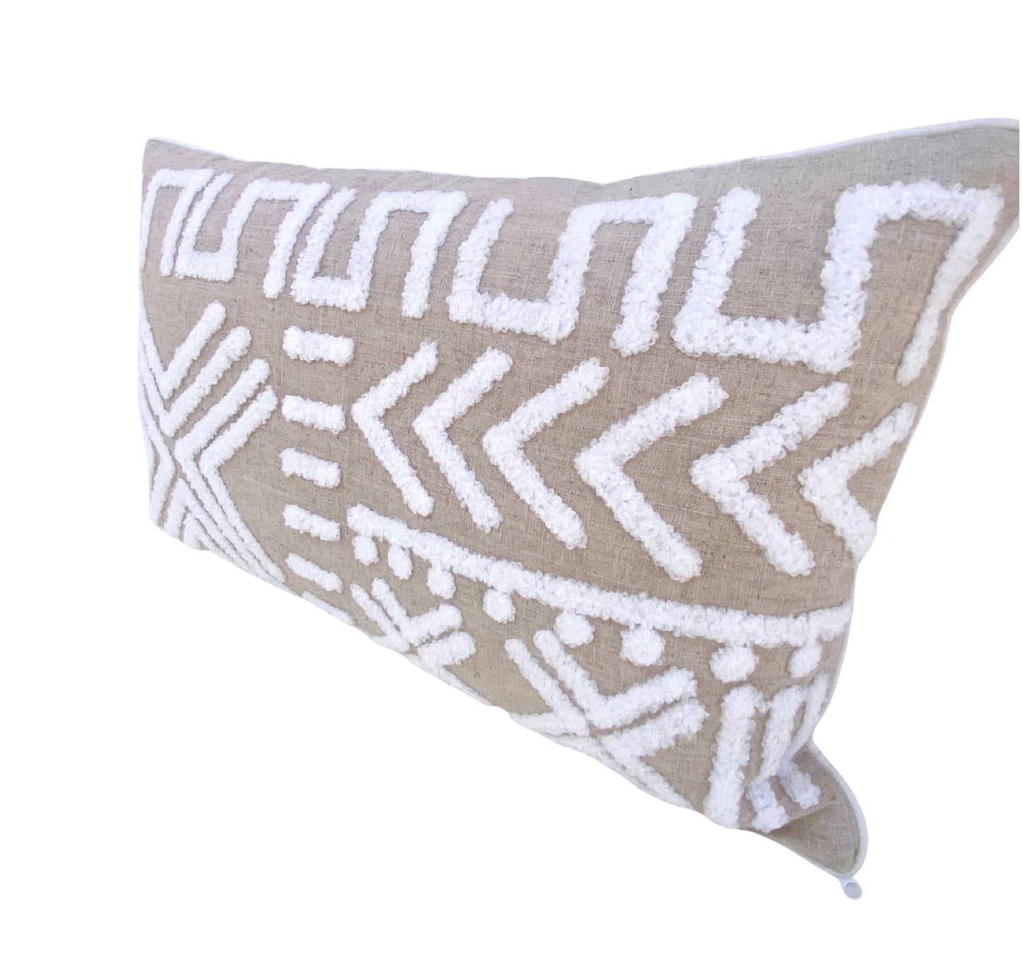 Driftwood Tufted Geo Cushion Cover - Cream- 30x50cm