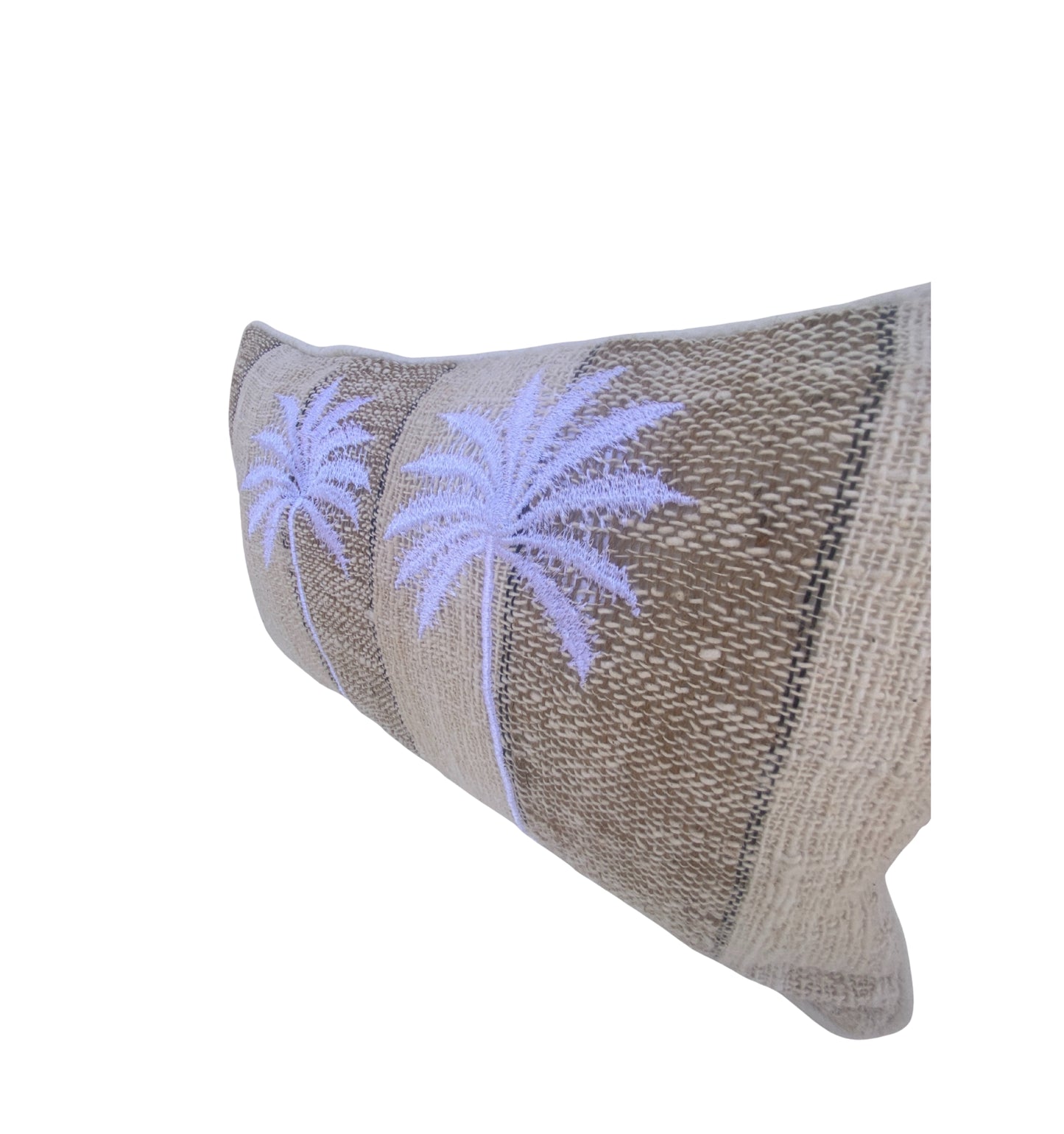 Driftwood Palm Cushion Cover – Thick Raw Textured Cotton - 30x50cm
