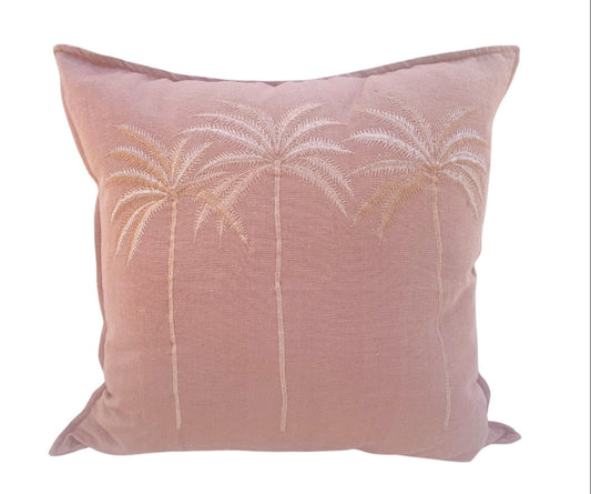 Coastal Grove - Choco Pink Embroidered - Cushion Cover 50x50cm