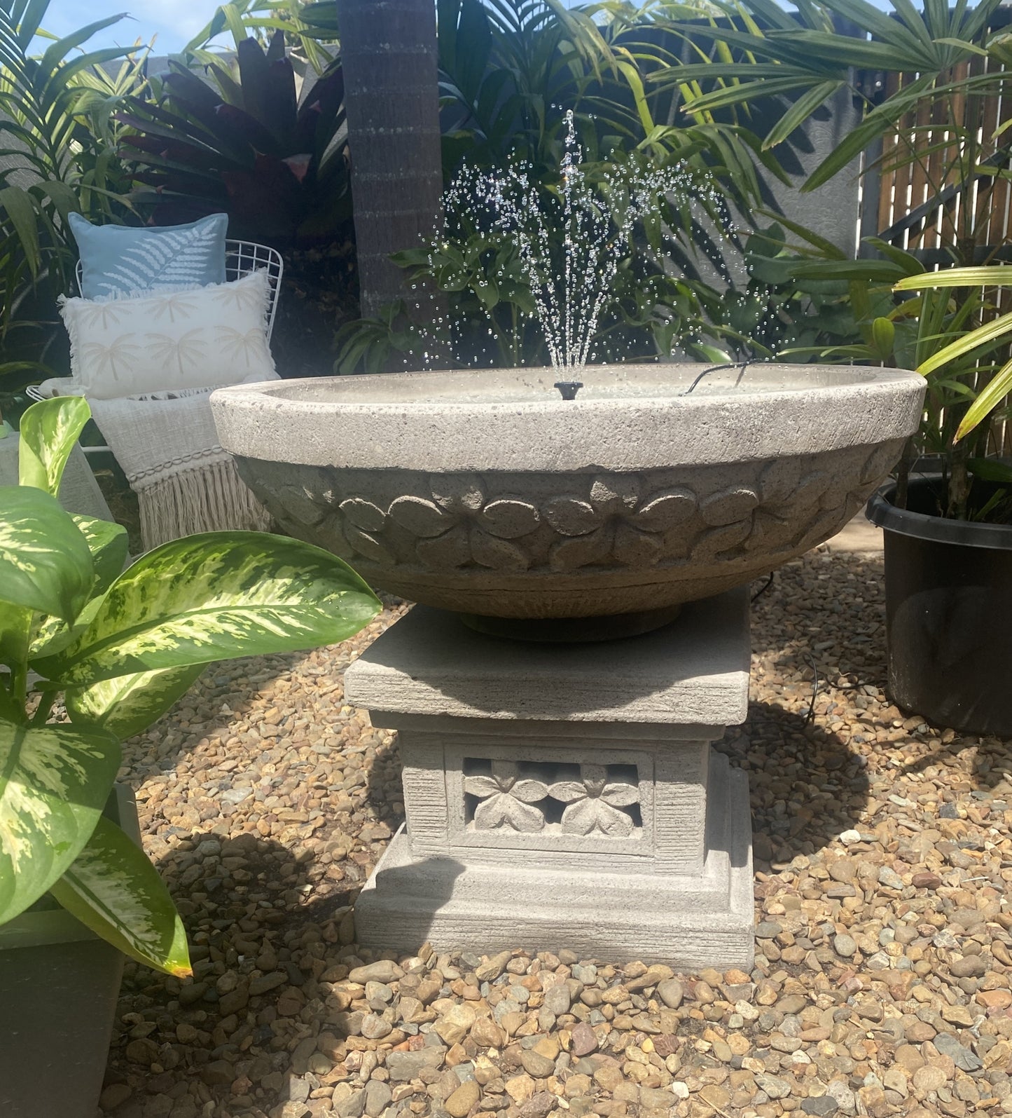 Frangipani Bird Bath Bowl 70x55cm