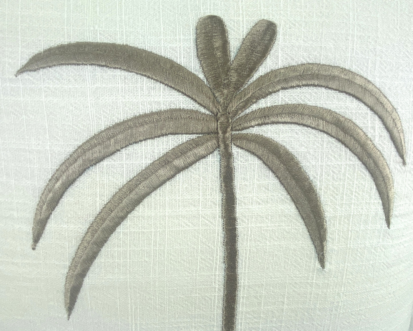 Palm Silhouette - Cushion Cover- White & Chocolate - 50x50cm