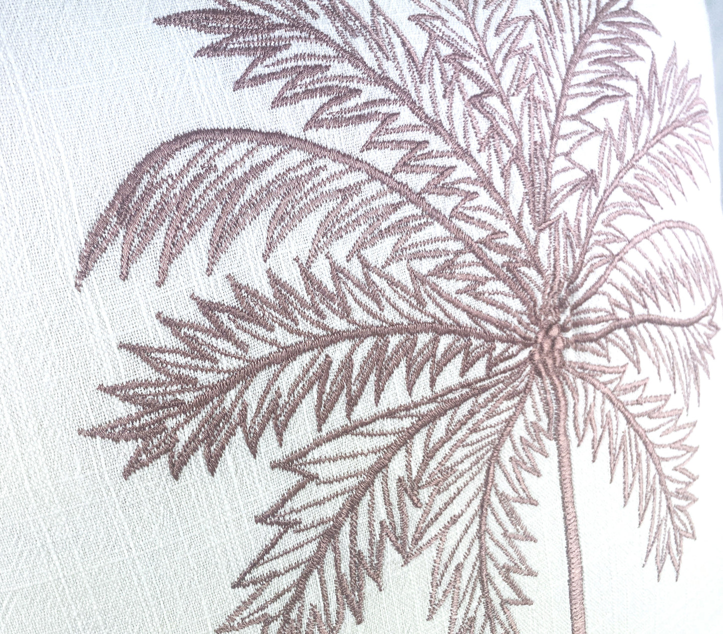 Majestic Palm Cushion Cover - White & Pink - 50x50cm