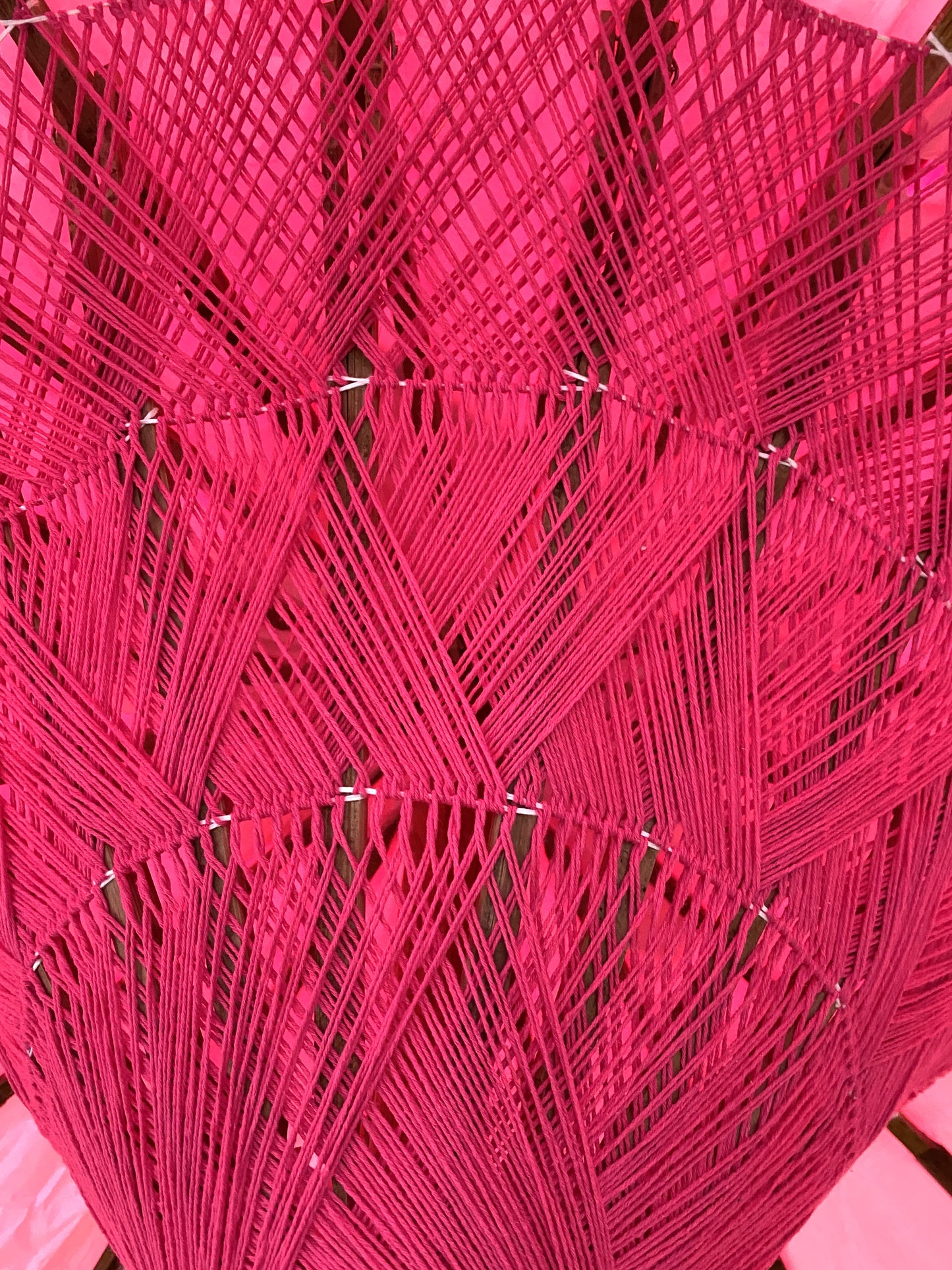 Balinese Umbrella - Red & Gold - With Pattern (2 pc Teak stick)