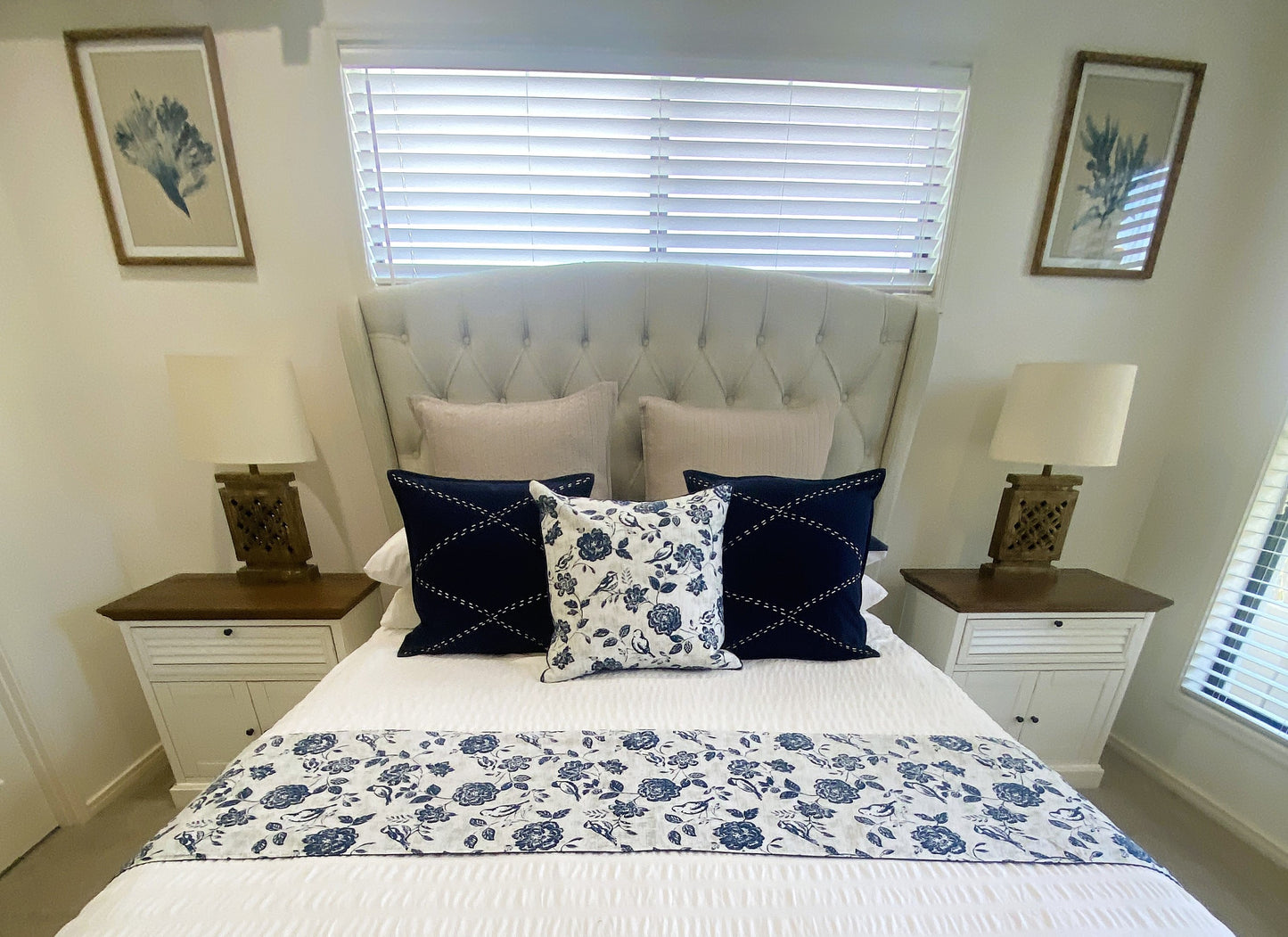 Botanic Flight - Navy Bed/Table Runner