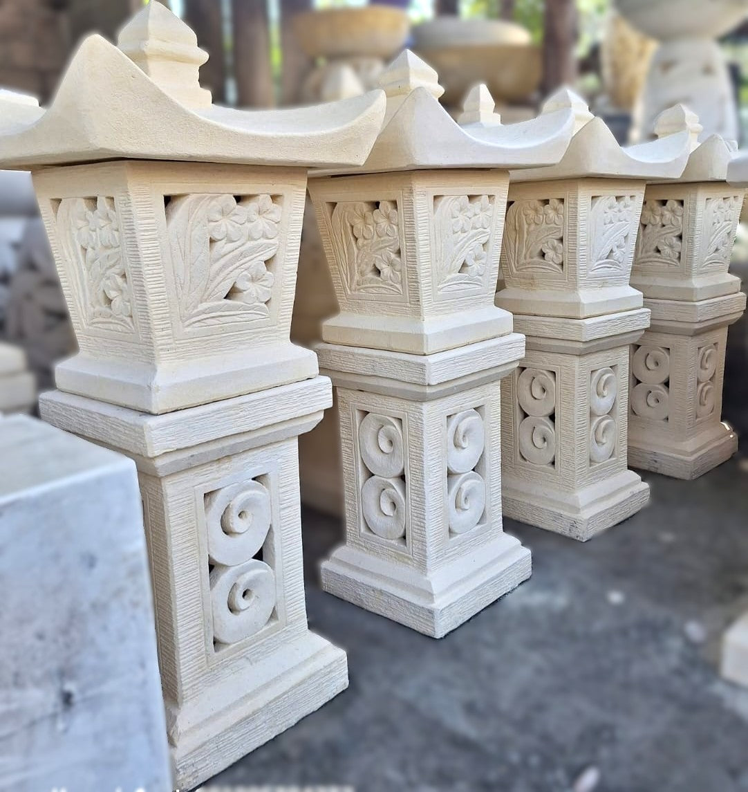 Frangipani Swirl Pagoda Lantern - 102cm