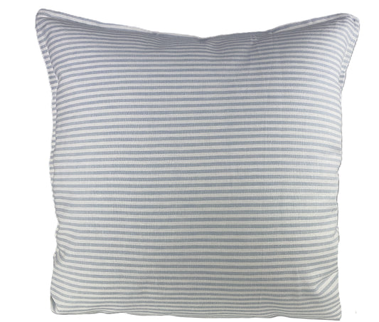 White and Blue Striped Linen Cushion Cover Soft Fabric