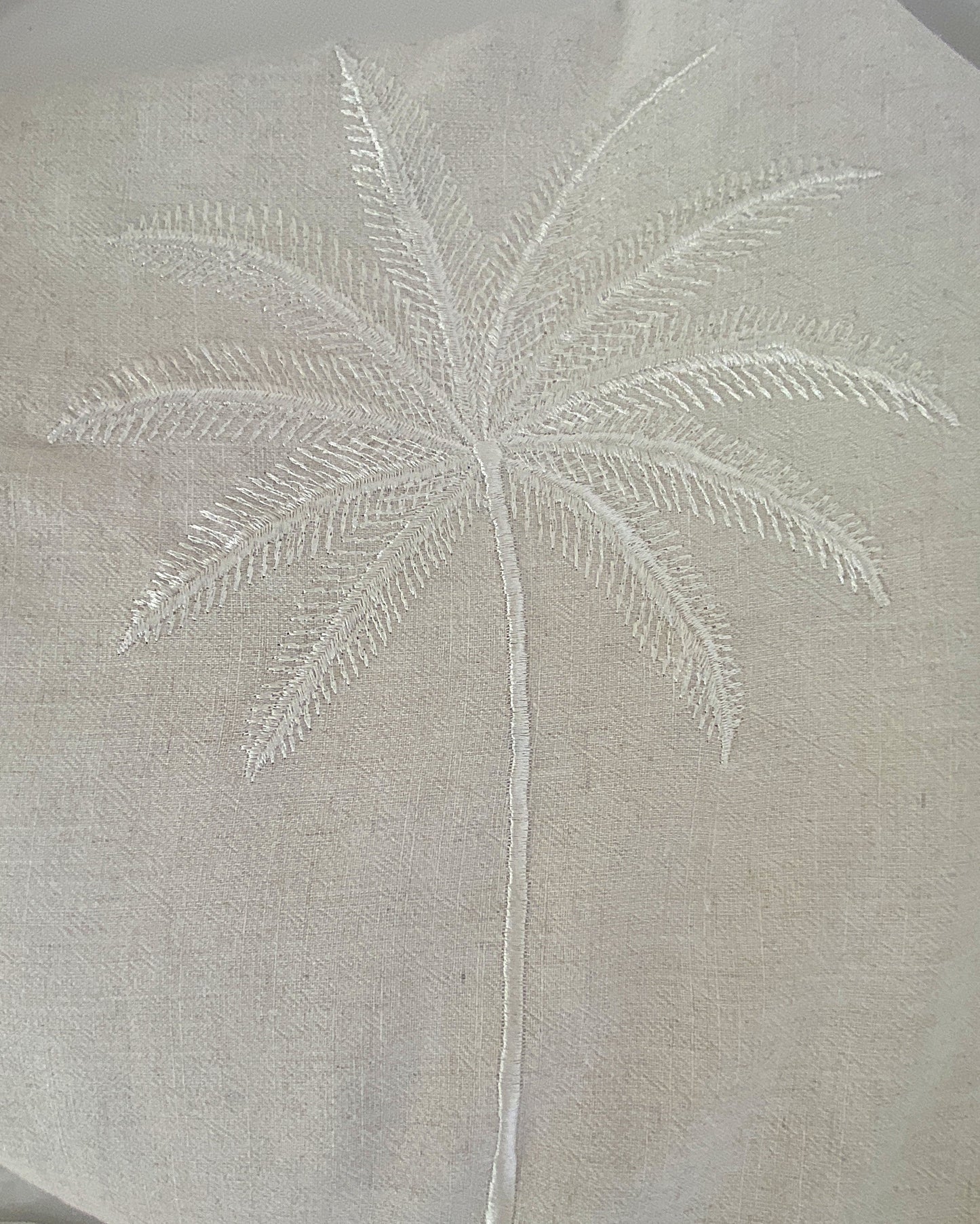 Palm Beach Lightweight Throw - Embroidered Palm - Natural
