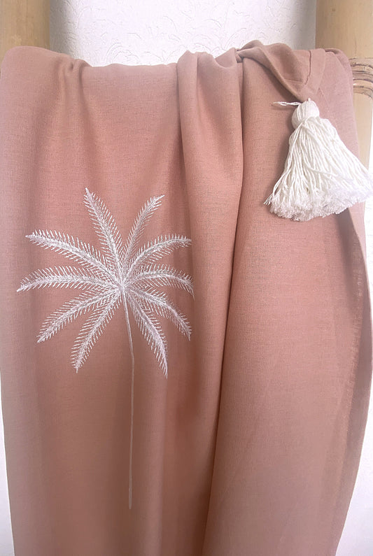 Palm Beach Lightweight Throw Rug - Dusty Pink