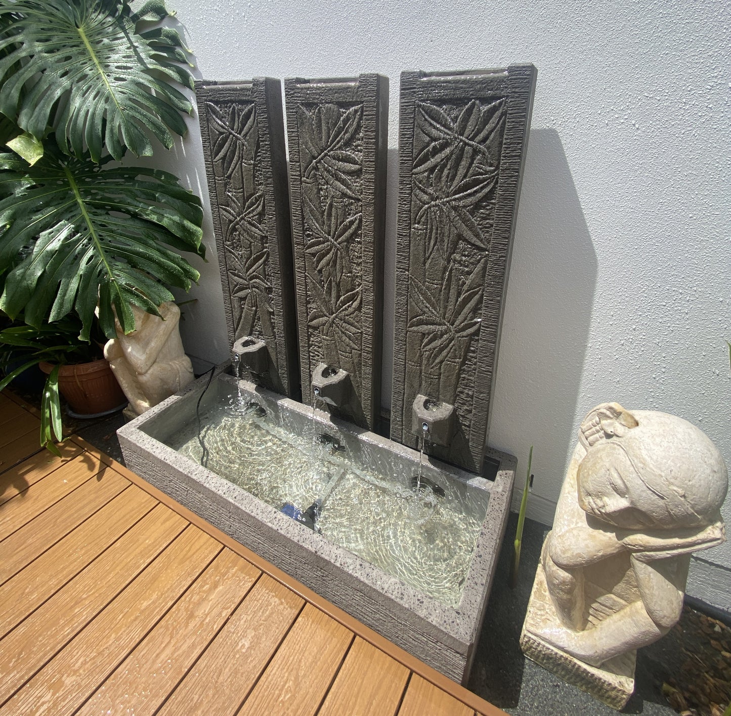 Rain Leaf Trio Water Feature - 120cm