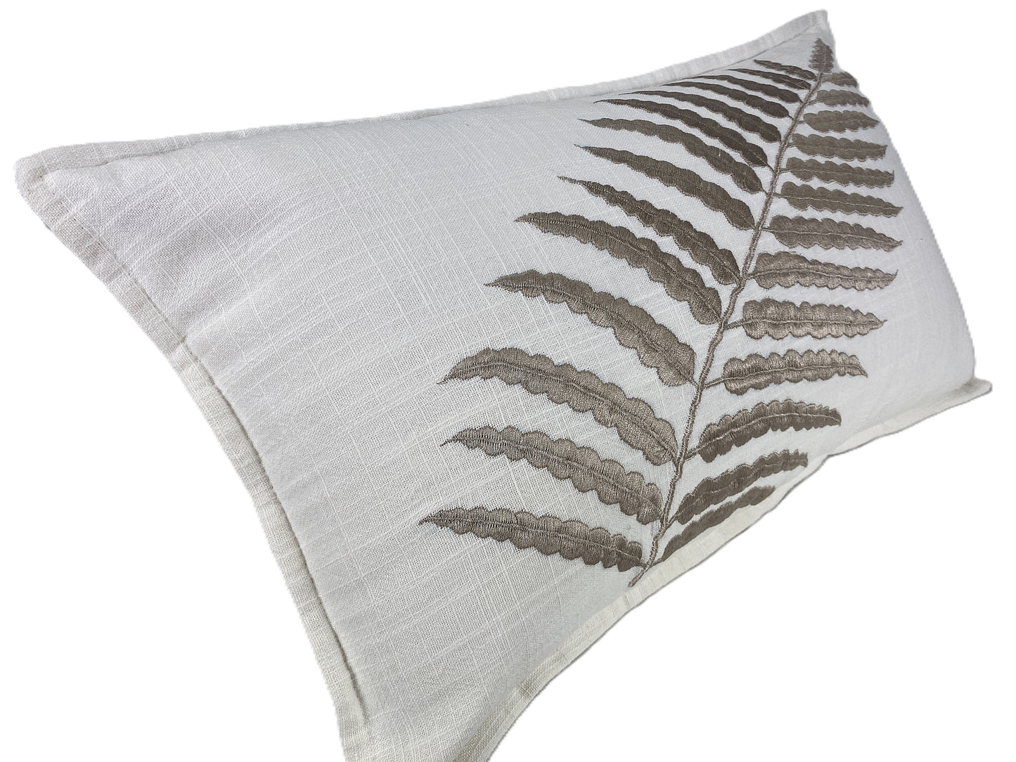 Fern Glow- Cushion Cover- White and Chocolate - 30x50cm