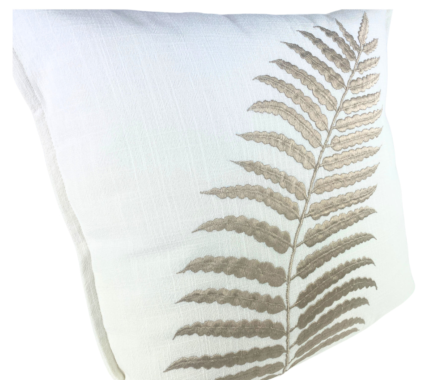 Fern Glow- Cushion Cover- White & Chocolate - 50x50cm