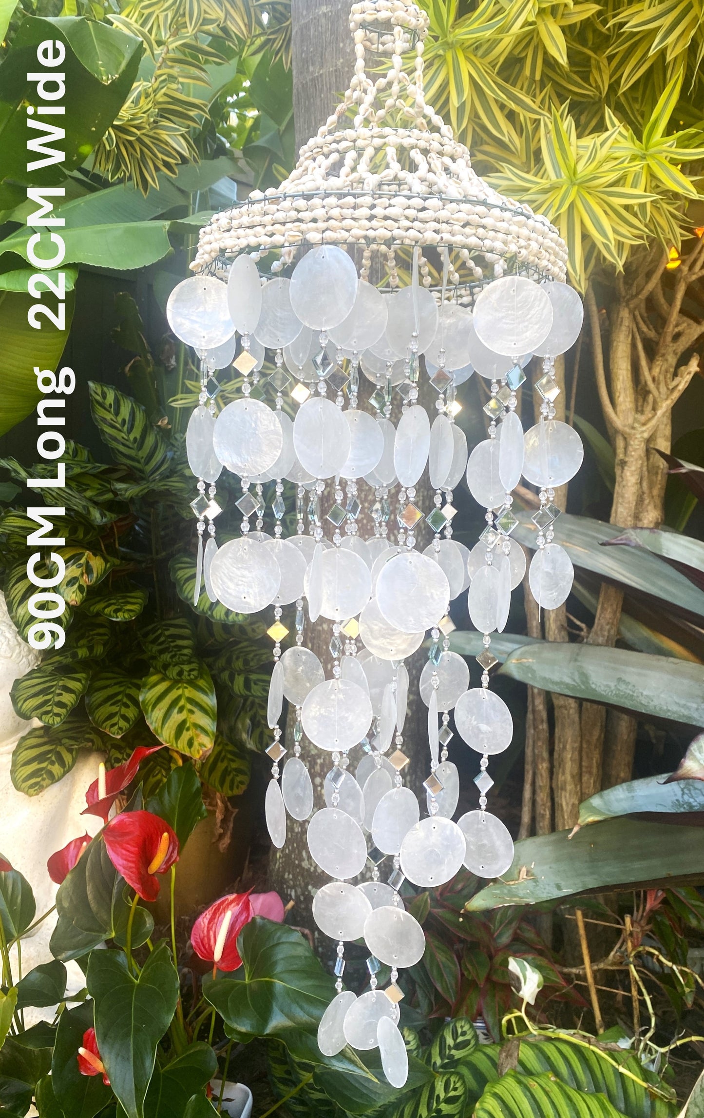 Moon Dance Capiz Shell Chandelier - 97cm