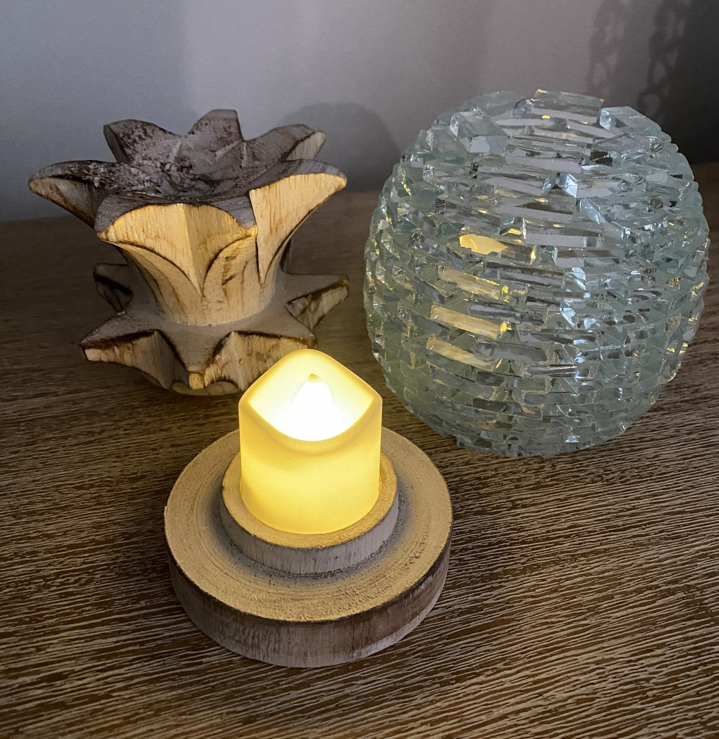 Glass Handcrafted Pineapple Tea Light/Candle Holder Collection