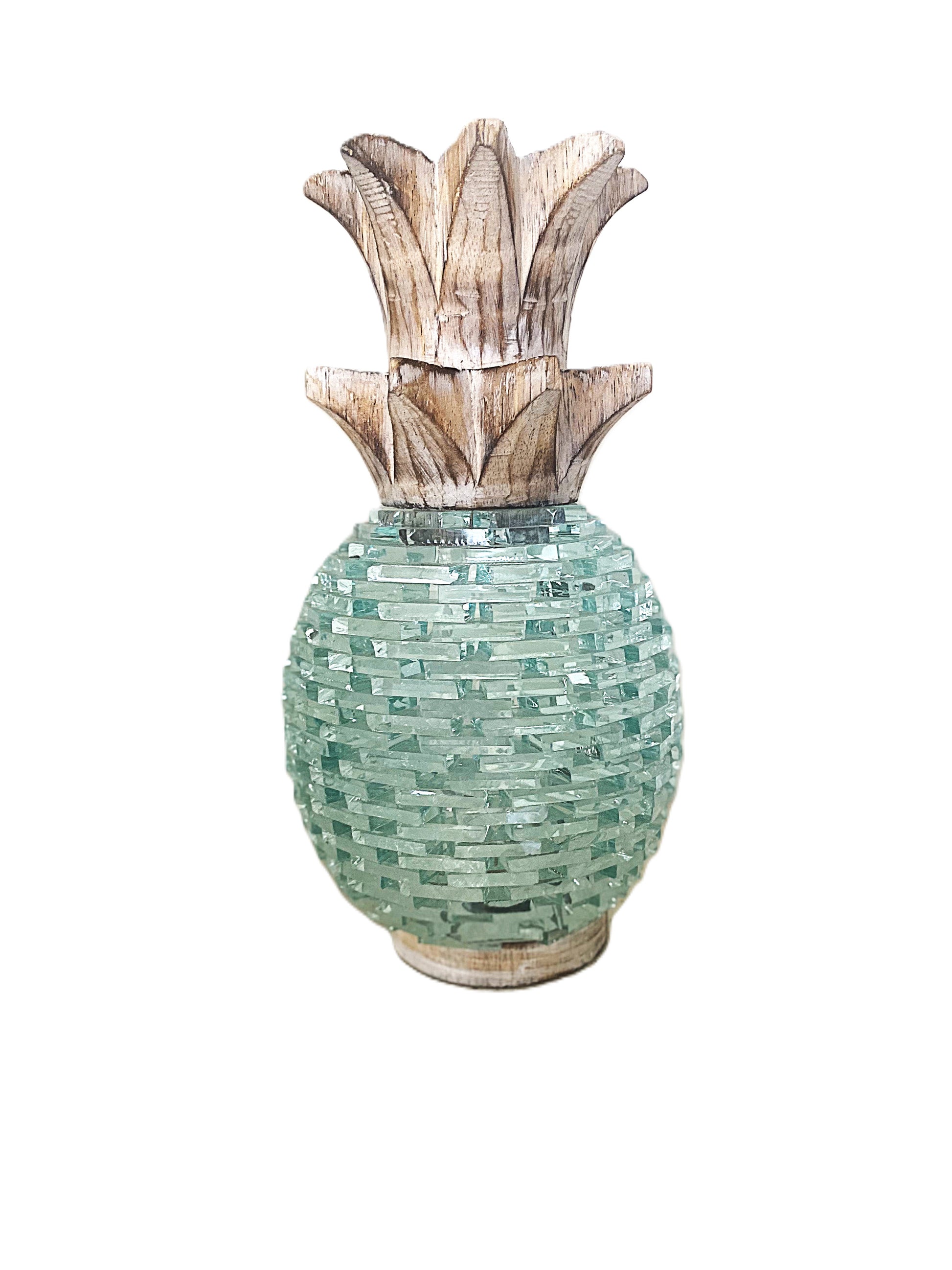 Glass Pineapple Candle Tealight Holder. Hand made