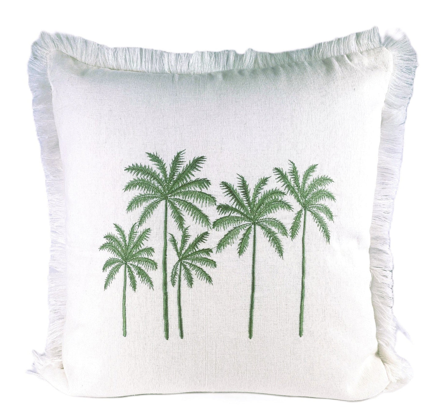 Palm Bay - Cushion Cover White and Green - 50x50cm