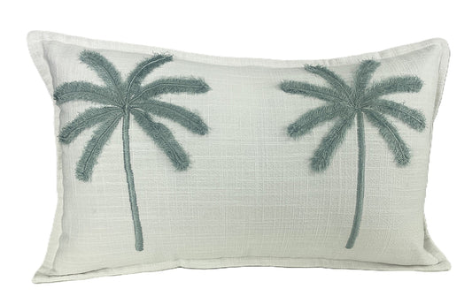 linen cotton blend-full view-dusty blue-30x50cm - palm soft