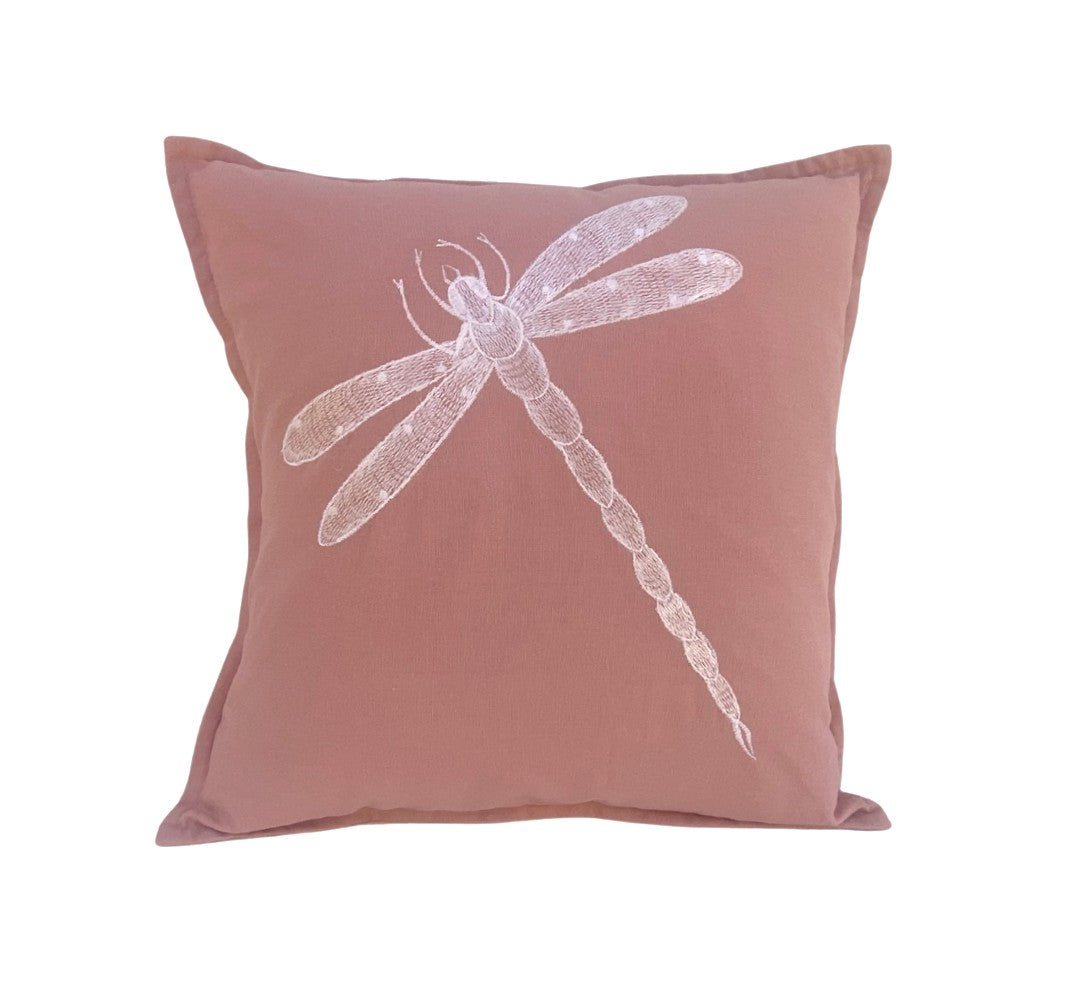 Dragonfly Cushion Cover - Pink - 40x40cm