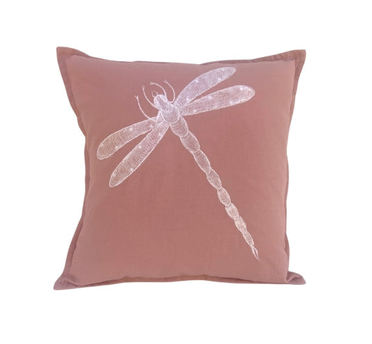 Dragonfly Cushion Cover - Pink - 40x40cm