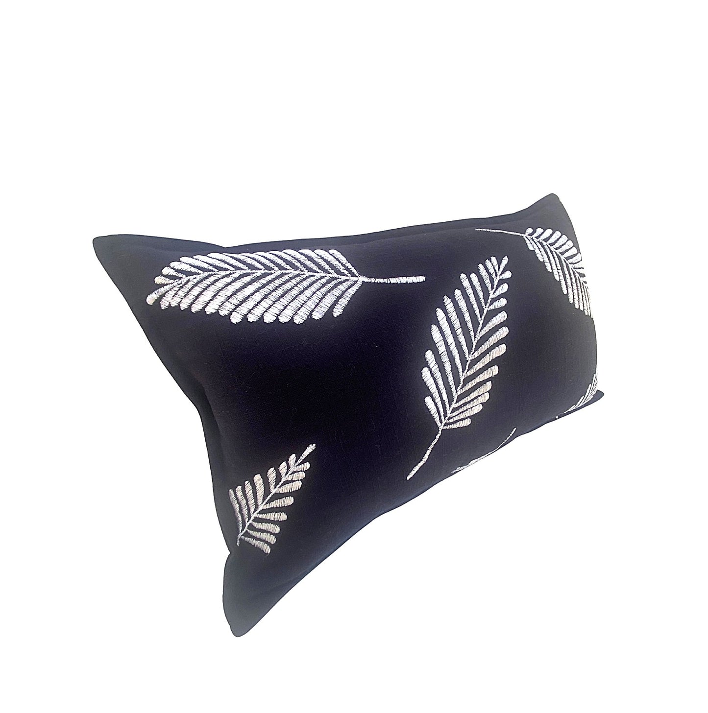 Silver Fern Cushion Cover - Black & Silver - 30x50cm