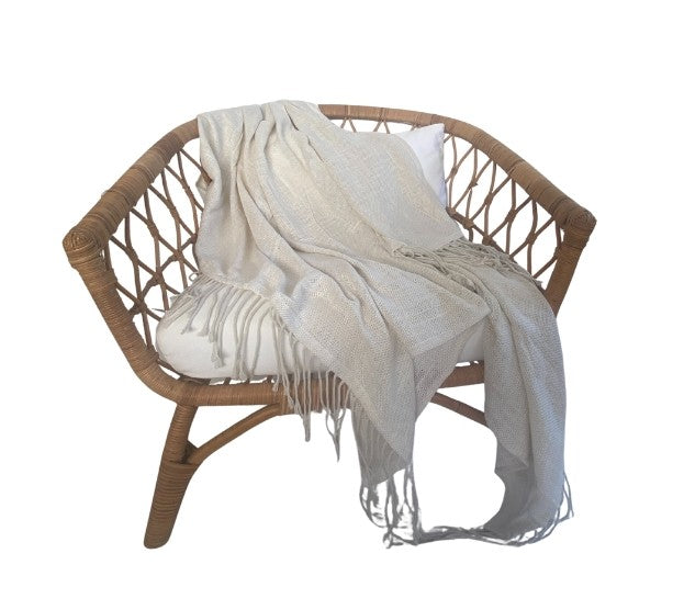 Coastal Cloud Soft Weave Throw - Off White