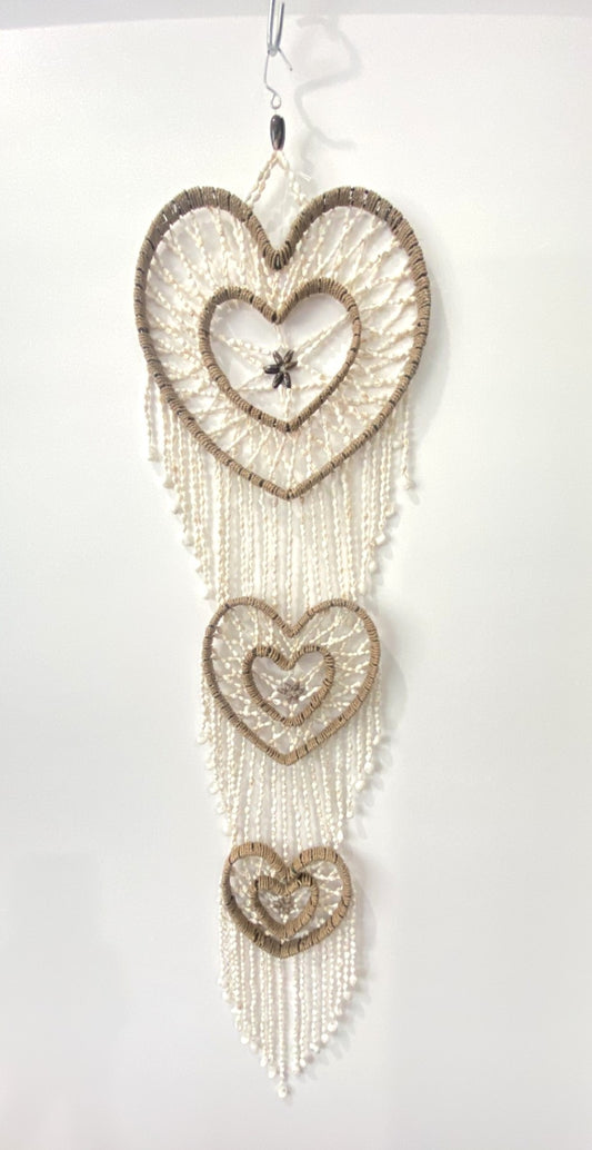 Decorative wall hanging with heart shapes. Handmade Wall Art