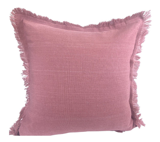 Soft Linen Weave Fringe Cushion Cover 50x50cm