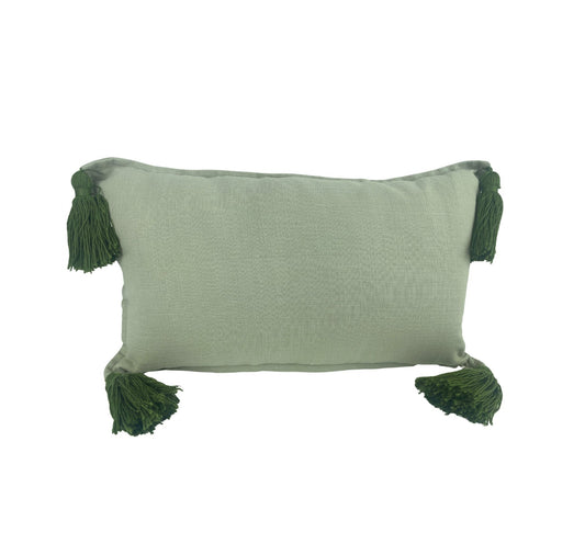 Soft Sage Tassell Cushion Cover - 30x50cm