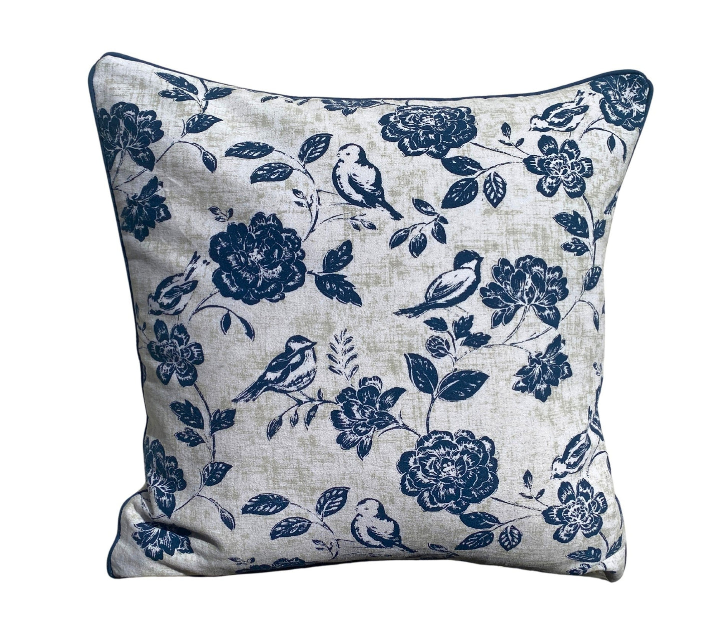 Botanic Flight Cushion Cover - Navy Blue and White 50x50cm