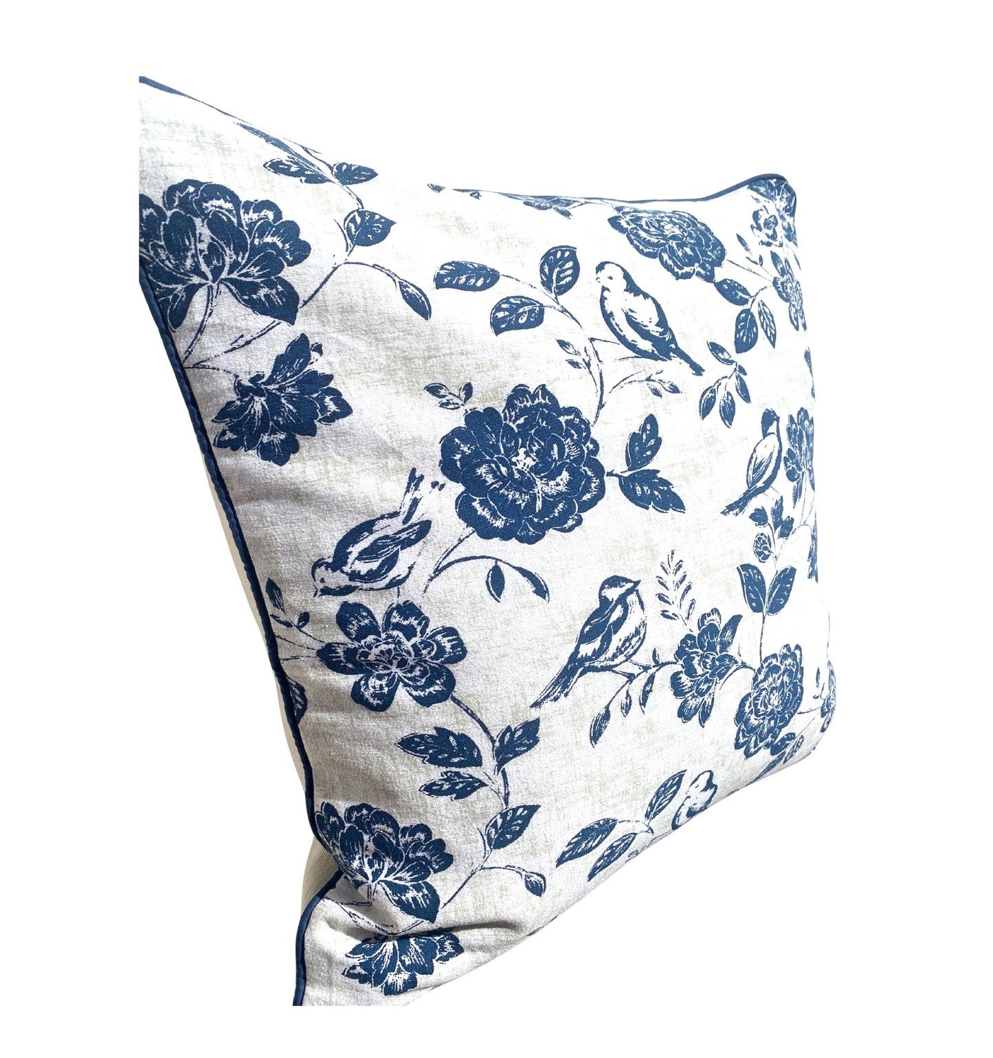 Botanic Flight Cushion Cover - Navy Blue and White 50x50cm