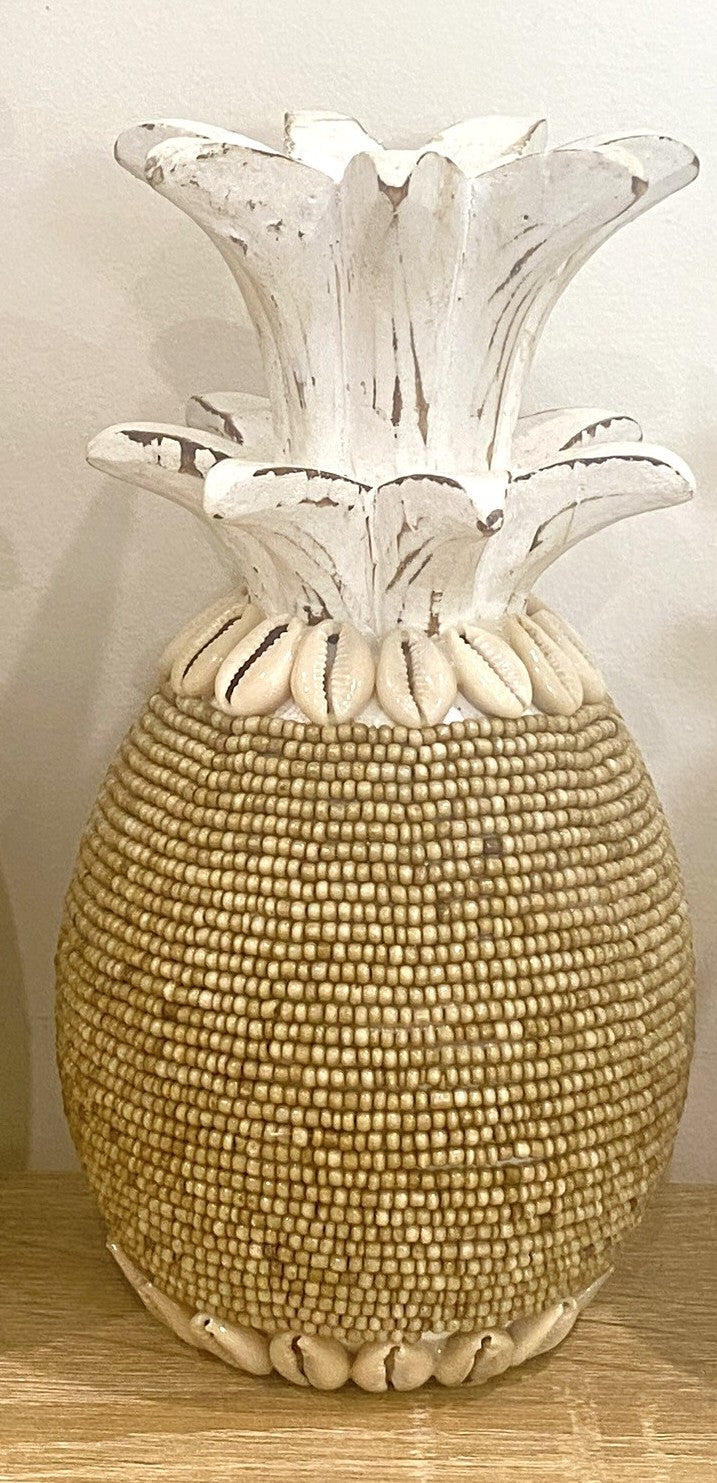 Beaded Pineapple Trio Set or Singular - Whitewash