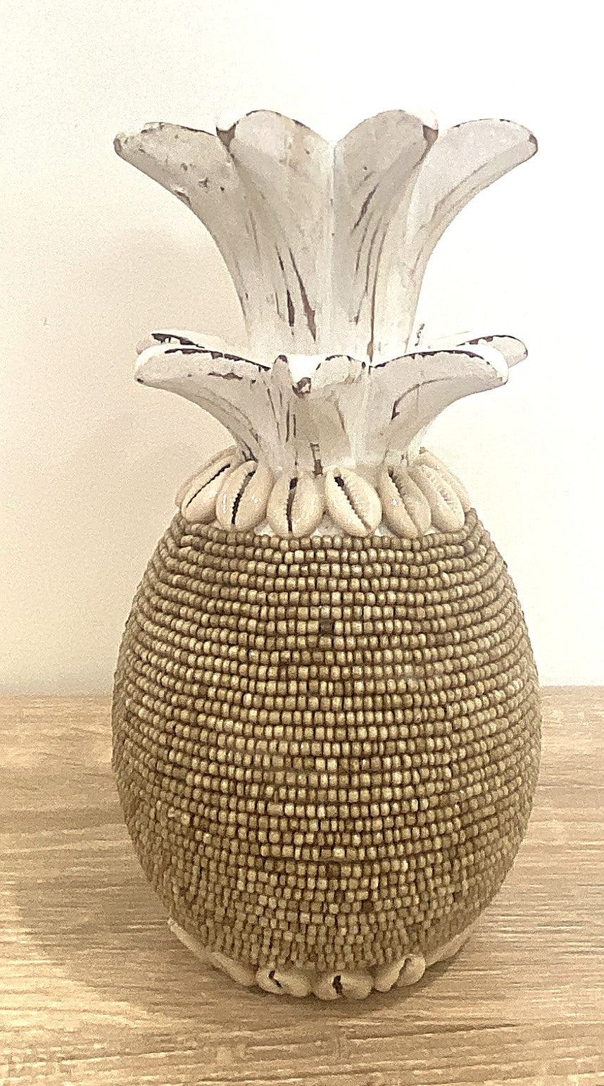 Beaded Pineapple Trio Set or Singular - Whitewash